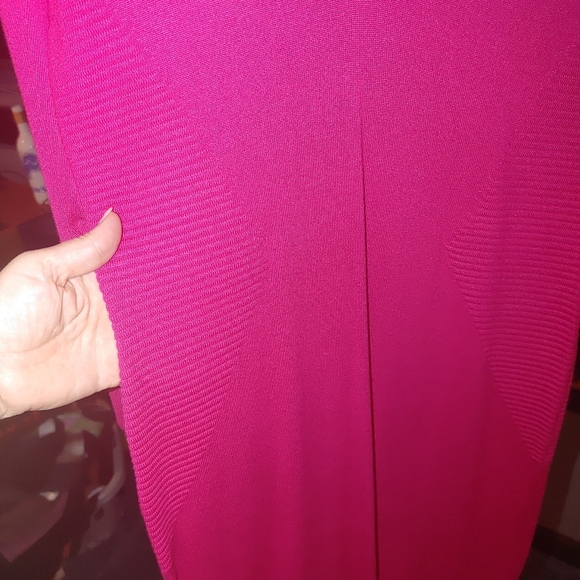 Guess Pink V-Neck, Long Sleeve Sweater Dress, Size Large - Picture 6 of 7